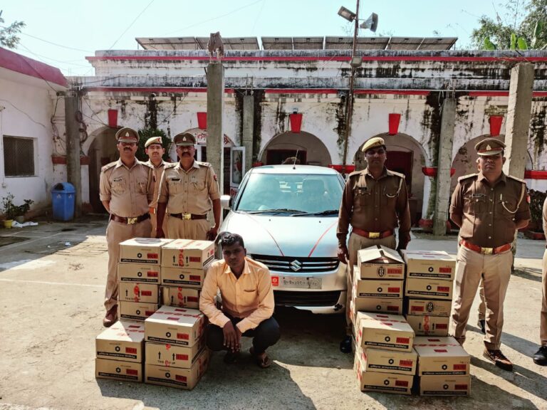 लग्जरी वाहन से अवैध शराब के साथ एक गिरफ्तार