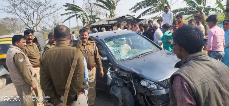 कार की ठोकर से बाइक सवार युवक की घटनास्थल पर मौत