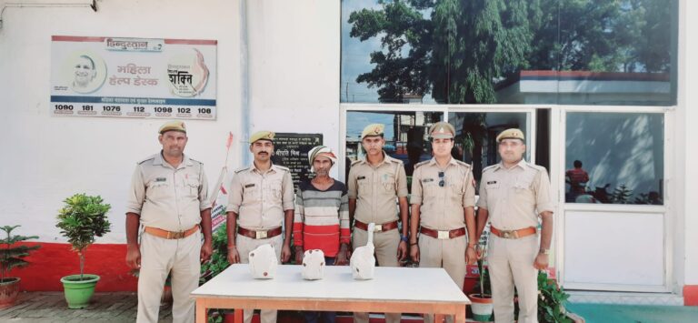 सलेमपुर पुलिस ने किया 3 चोरी के टूल्लू पम्प सहित अभियुक्त को गिरफ्तार