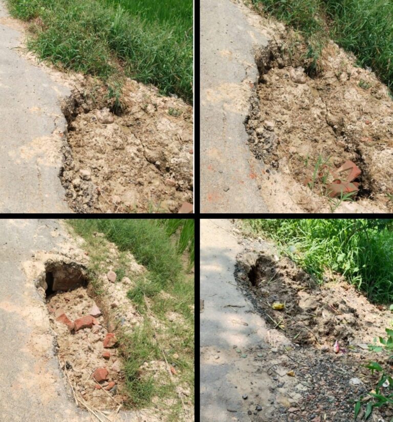 पाइप डालने के बाद गढ्ढों बने राहगीरों की मुसीबत
