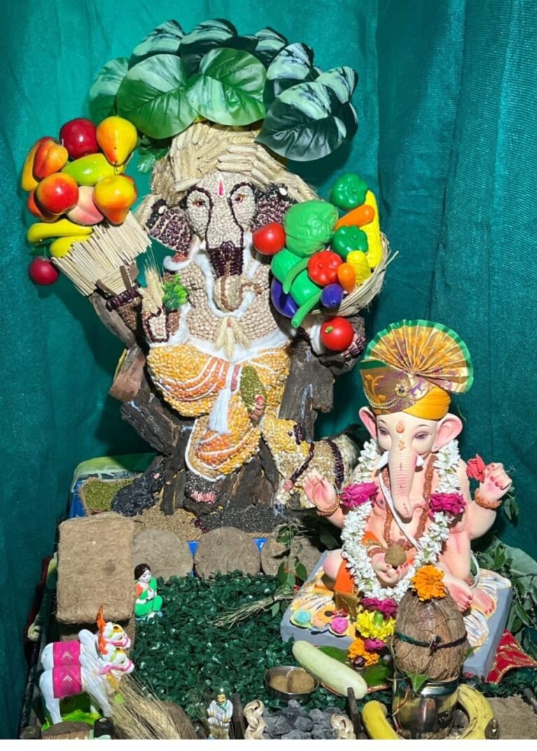अनाज से बनाए गए गणपति बप्पा