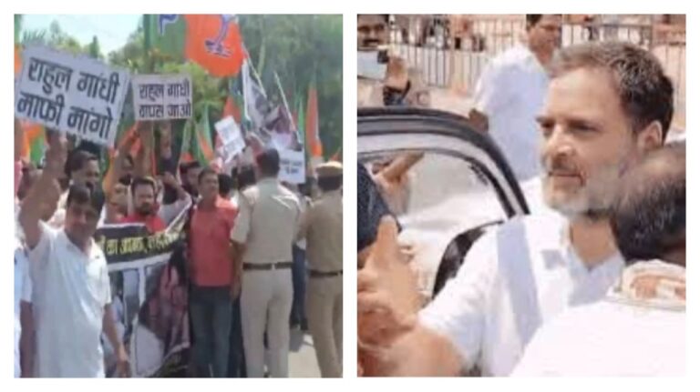 राहुल गांधी, दो दिवसीय दौरे की शुरुआत – स्वागत में उत्साह, रास्ते में भाजपा का विरोध प्रदर्शन