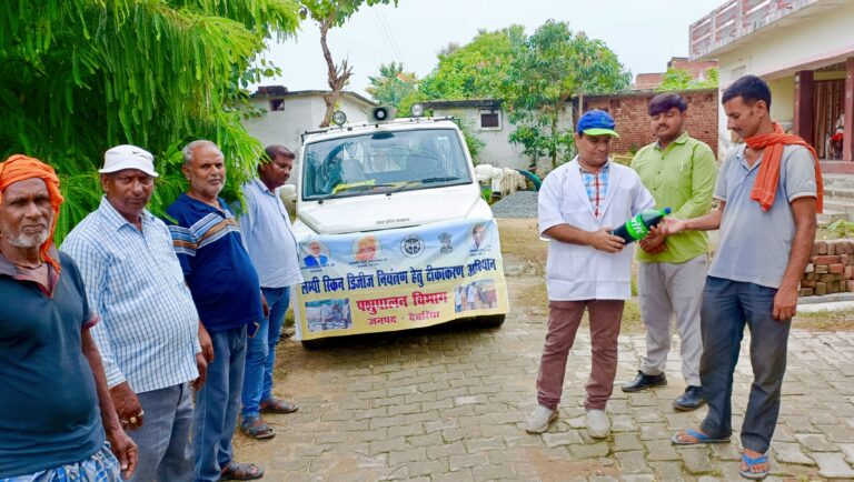 चिउरहां व पहाड़पुर में लम्पी से संक्रमित पशुओं का हुआ उपचार