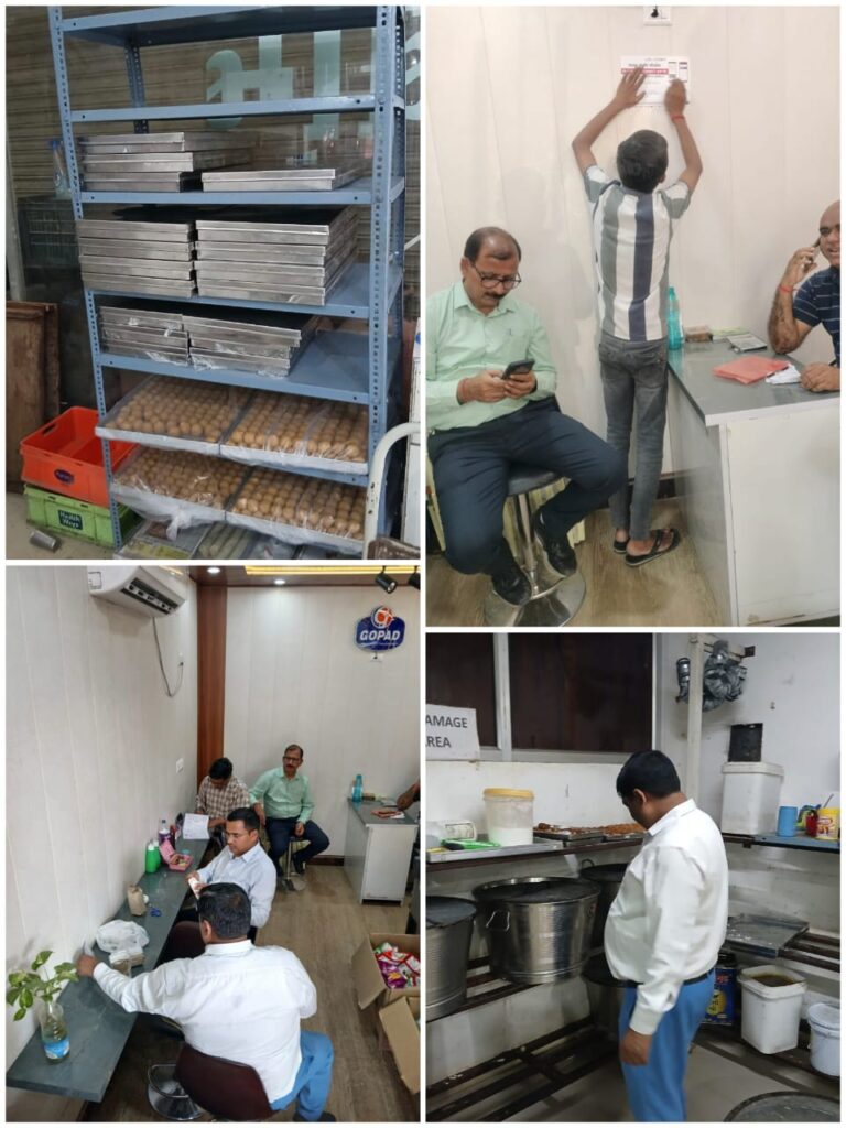 दीपावली पर्व को लेकर खाद्य सुरक्षा विभाग की छापेमारी, 22 नमूने लिए गए