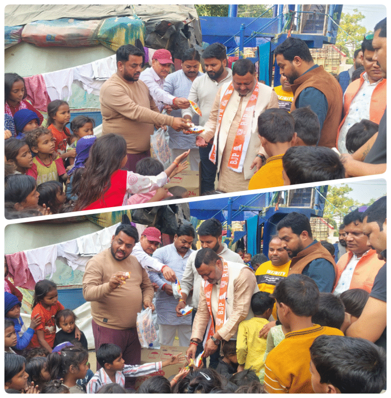 भाजपा  जिलाध्यक्ष भूपेंद्र सिंह ने काशीराम आवास पर बच्चों के साथ मनाया जन्मदिन, सामाजिक सरोकार का दिया संदेश