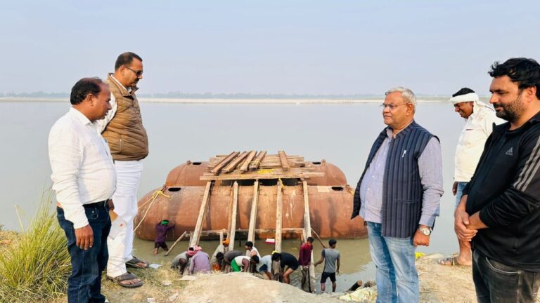 खरीद–दरौली घाट पर पीपा पुल निर्माण कार्य शुरू, जल्द मिलेगा आवागमन का सहज मार्ग
