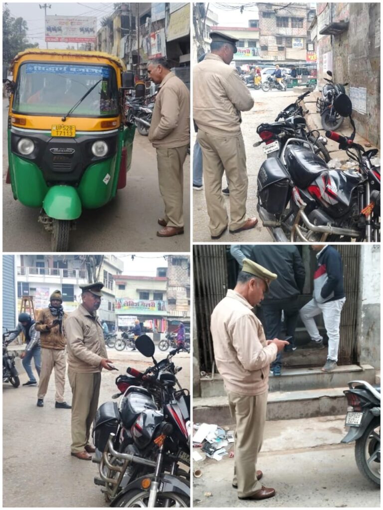 देवरिया में यातायात पुलिस का सख्त अभियान, 126 वाहनों का ई-चालान, 4 वाहन सीज