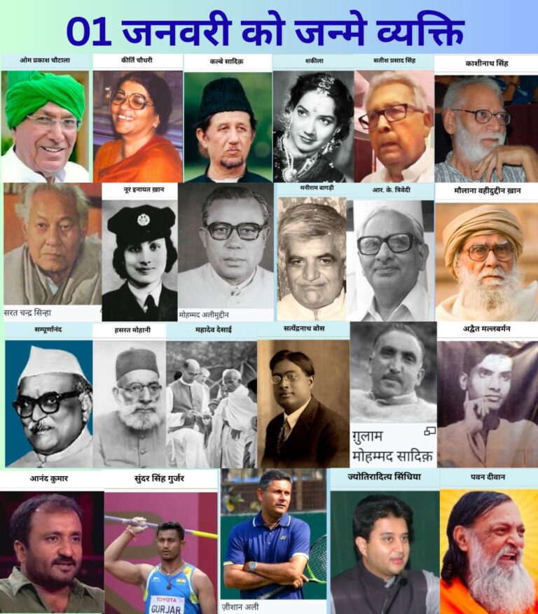 1 जनवरी: जब इतिहास ने महान व्यक्तित्वों को जन्म दिया — भारत की प्रतिभा, संघर्ष और गौरव की अमर कहानी