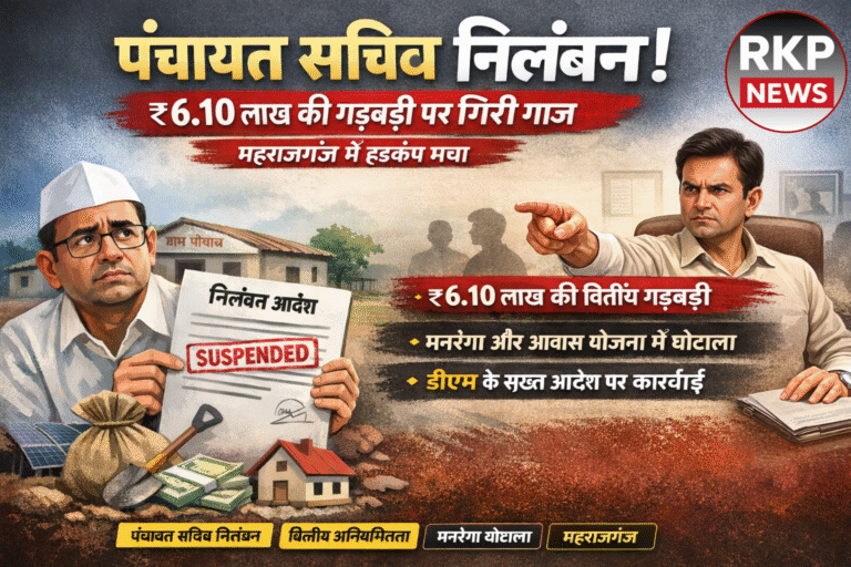 6.10 लाख की गड़बड़ी पर गिरी गाजः पंचायत सचिव सस्पेंड, डीएम की सख्ती से महकमे में हड़कंप