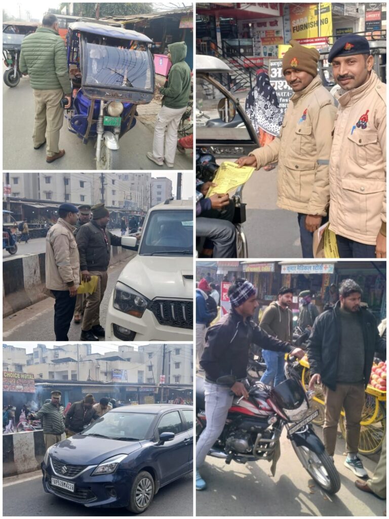 सड़क दुर्घटनाओं पर लगाम लगाने को देवरिया में ट्रैफिक पुलिस का बड़ा एक्शन