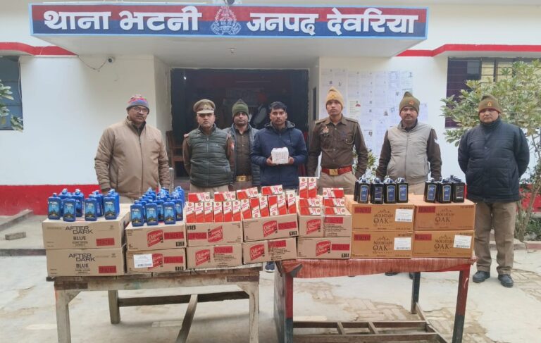 पुलिस की बड़ी कार्रवाई, बिहार ले जाई जा रही 224 लीटर अवैध अंग्रेजी शराब बरामद