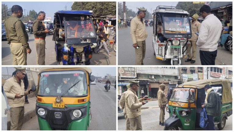 यातायात पुलिस का सख्त अभियान, 146 वाहनों का ई-चालान, 11 सीज