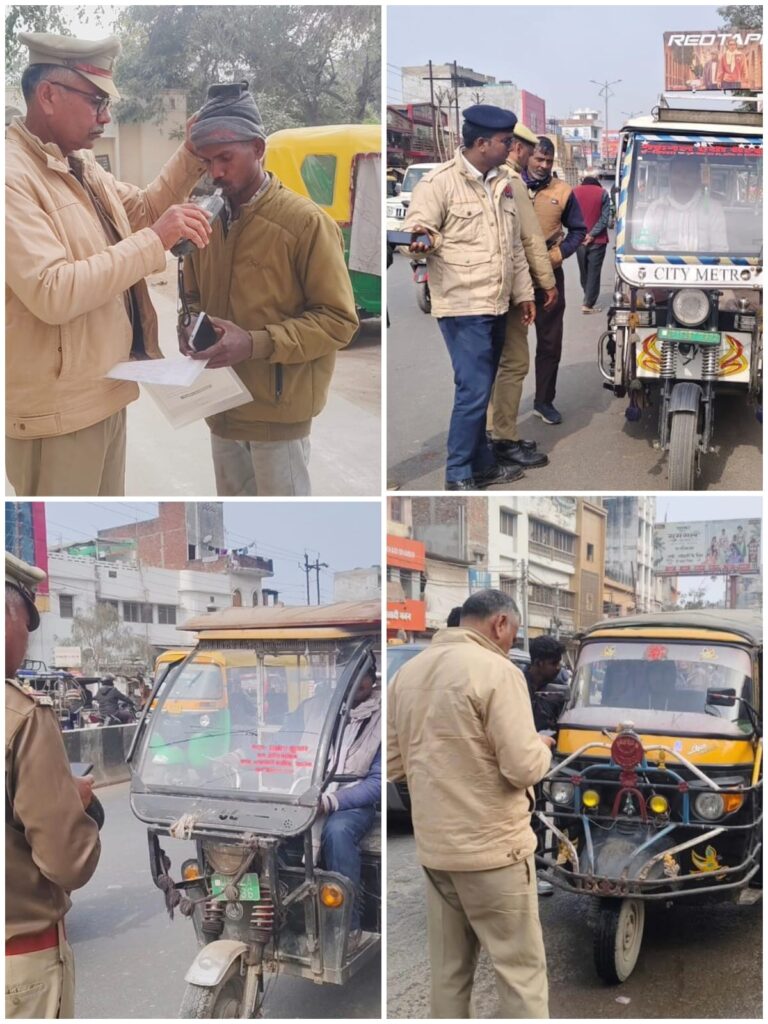 ई-रिक्शा चालकों पर यातायात पुलिस की कड़ी नजर