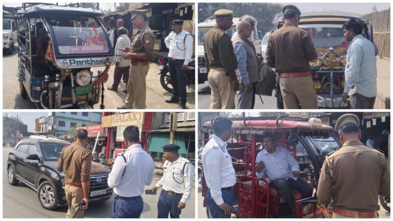 136 वाहनों का ई-चालान, 12 वाहन सीज