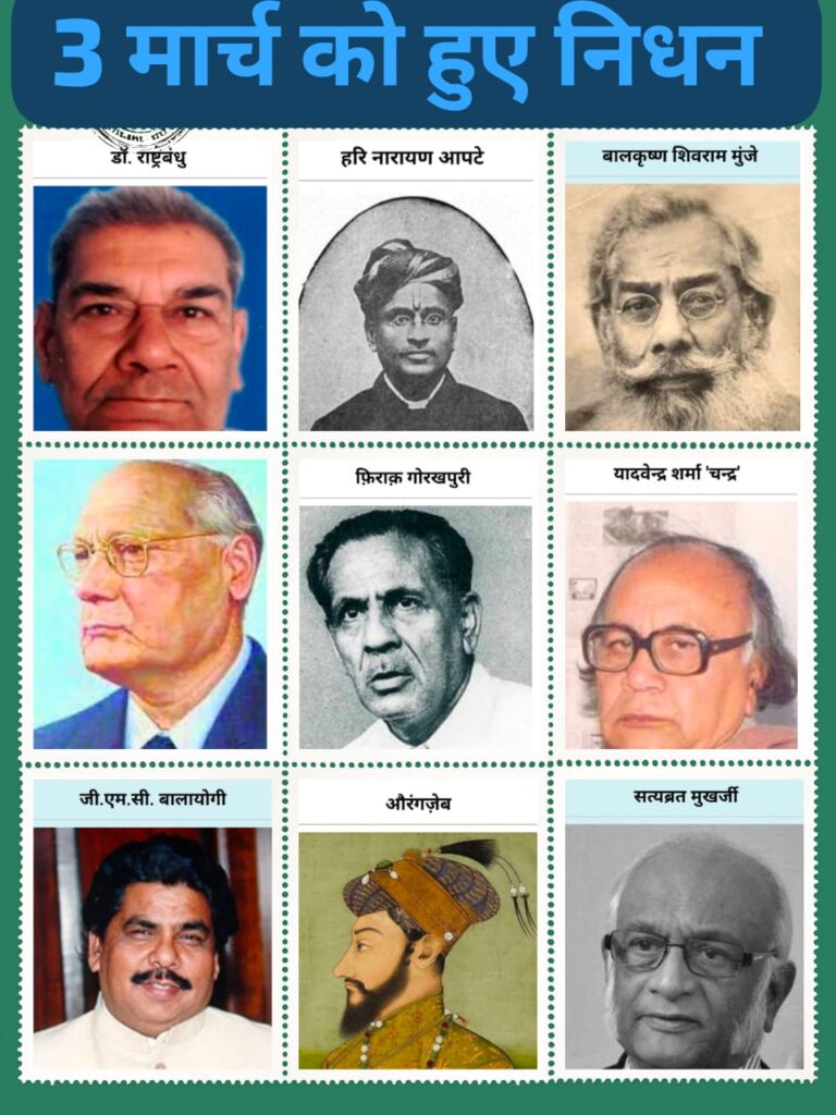 3 मार्च को हुए निधन: इतिहास के पन्नों में दर्ज महान हस्तियां