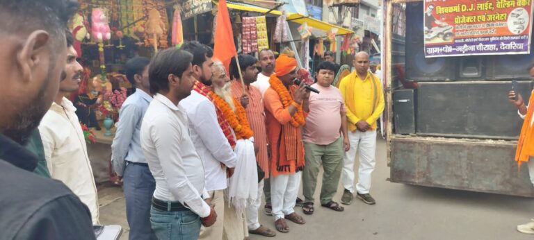 नव वर्ष शोभायात्रा का किया गया भव्य स्वागत