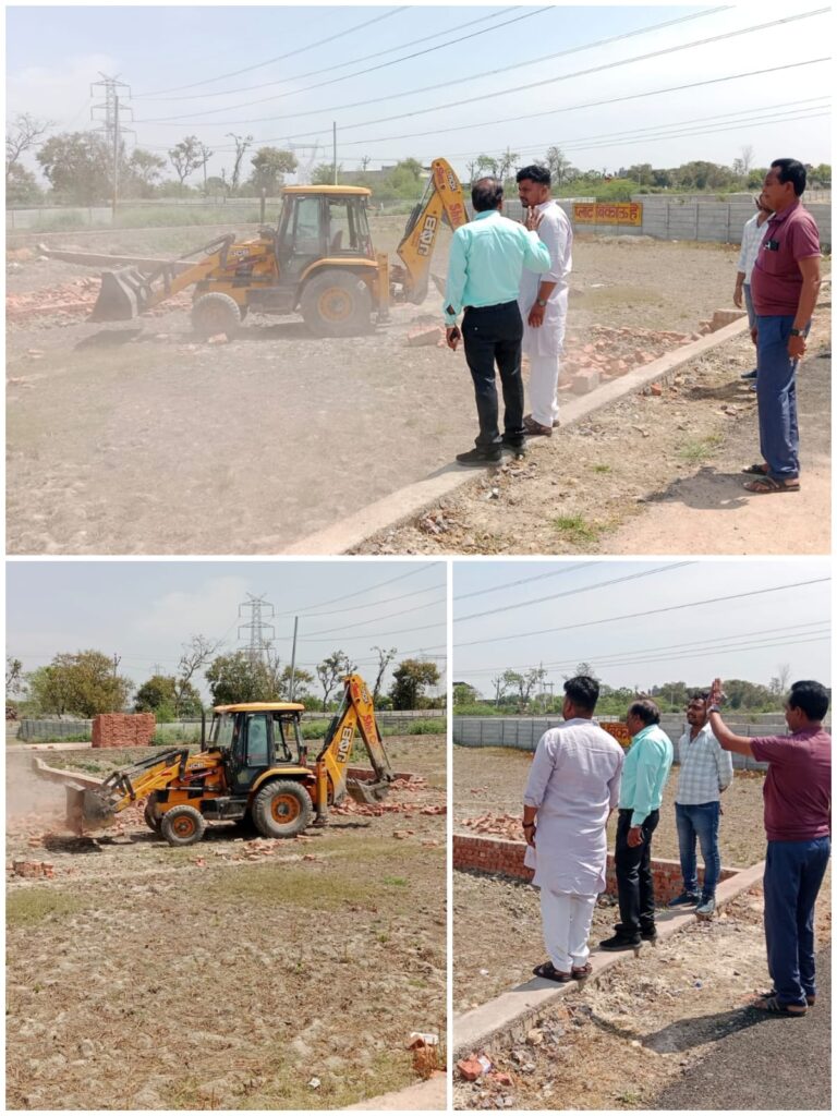 अवैध प्लाटिंग पर प्रशासन का बुलडोजर, पांच एकड़ में फैला निर्माण ध्वस्त