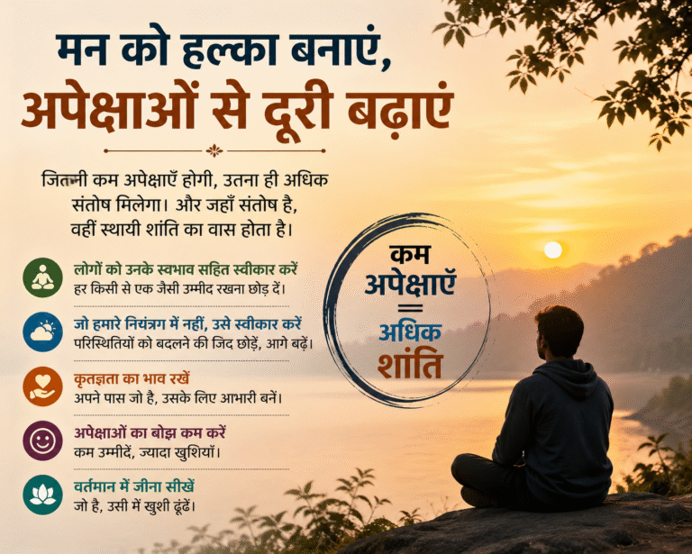 मन को हल्का बनाएं, अपेक्षाओं से दूरी बढ़ाएं
