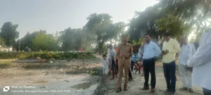 दुर्गा प्रतिमा विसर्जन की तैयारियां तेज, कठौड़ा घाट का अधिकारियों ने किया निरीक्षण